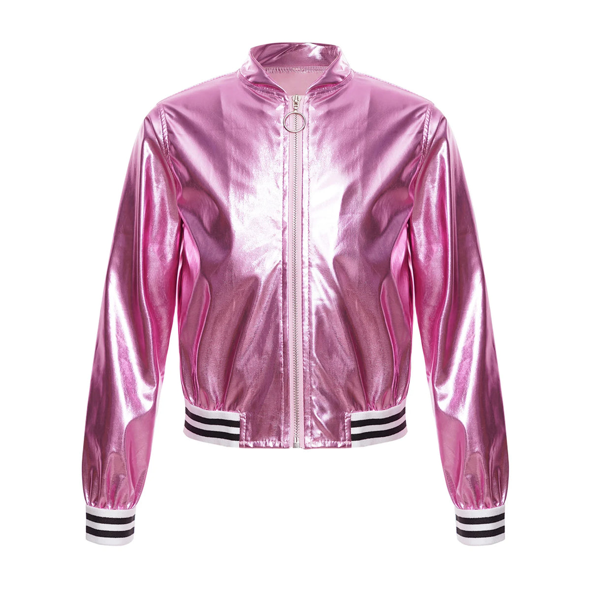 Ensemble Danse Fille Hip Hop | Veste Bomber Métallique & Pantalon | Costume Scène Carnaval Jazz