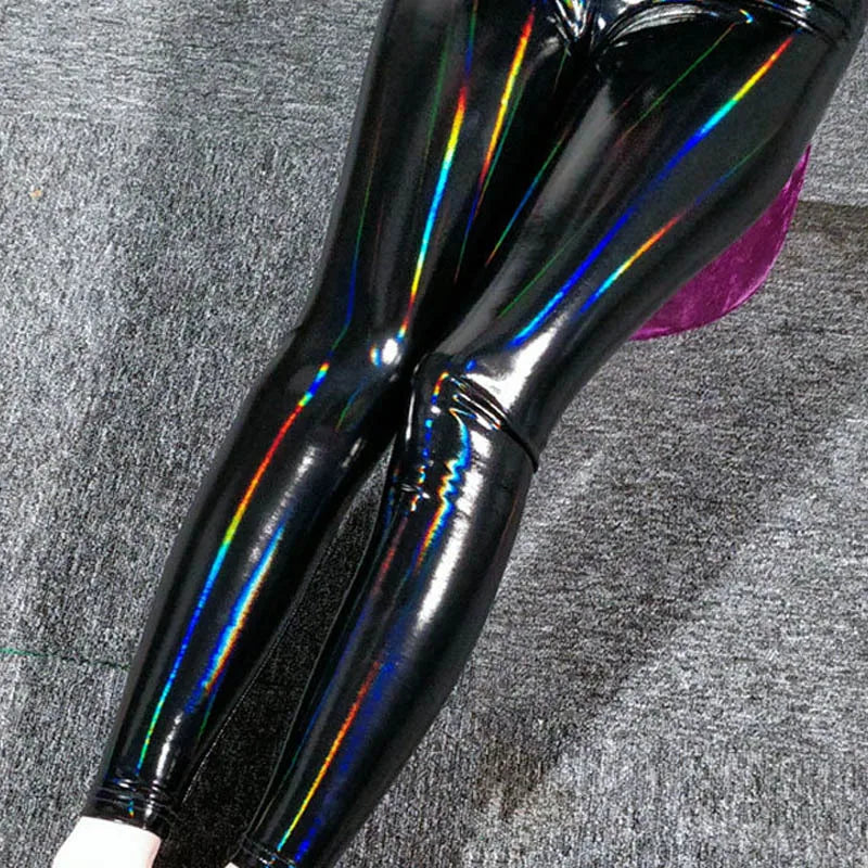 Legging PU Couleurs Vives Femme Grande Taille | Brillant Slim | Taille Haute Lift Fesses | Stretch