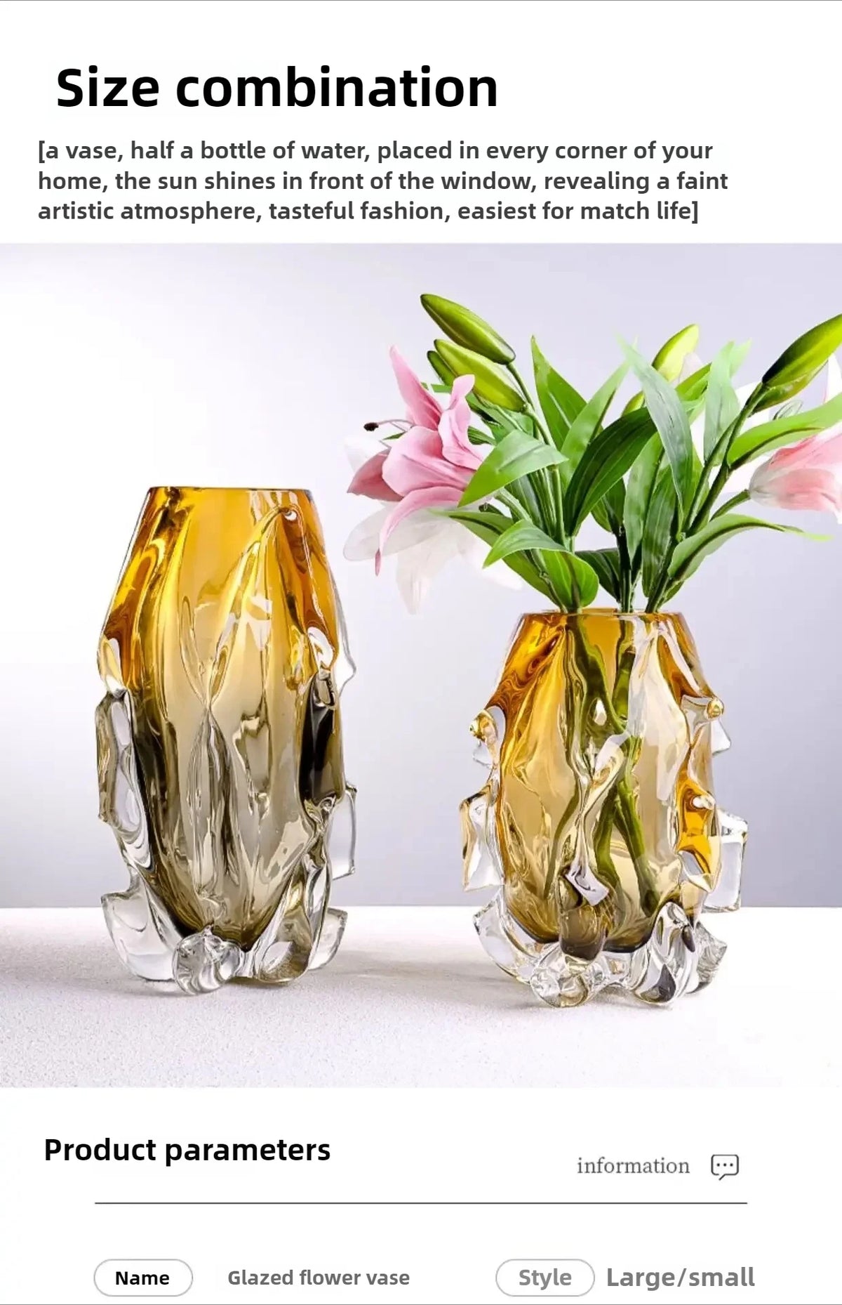 Vase Verre Élégant Base Bois | Plante Hydroponique | Décoration Bureau & Maison