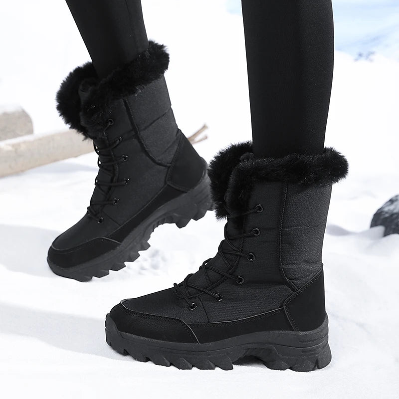 Bottes de Neige Femme Style Nord-Est | Imperméables Antidérapantes | Coton Épais Polaire | Ski & Hiver
