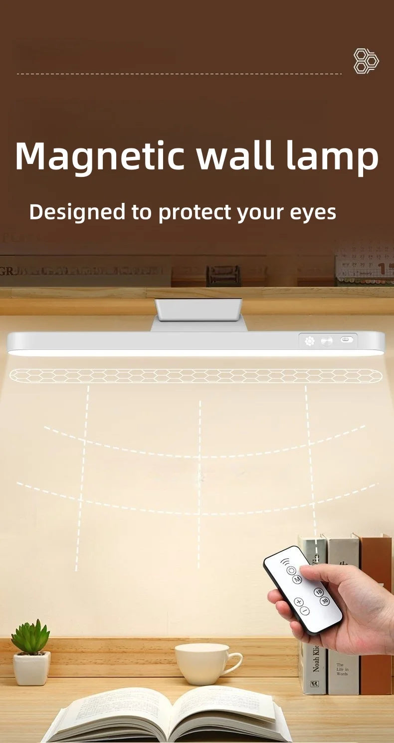 Lampe LED Magnétique Suspendue Rechargeable USB | 3 Couleurs Dimmable | Lecture, Placard & Armoire