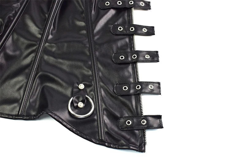 Corset Bustier Faux Cuir Femme Sexy | Boucles Sur-Buste | Sculptant Gilet | Taille Formant