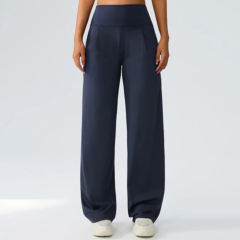 Yoga Wide Leg Pants for Women High Waisted Loose Straight Leg Pants Casual Sports Yoga Pants Women's Outerwear
