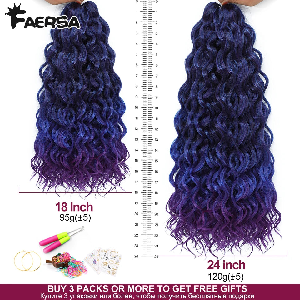 Deep Wavy Twist Crochet Hair Afro Curls Water Wave Crochet Braids Synthetic Curly Braiding Hair Extensions For Women 18 24 Inch