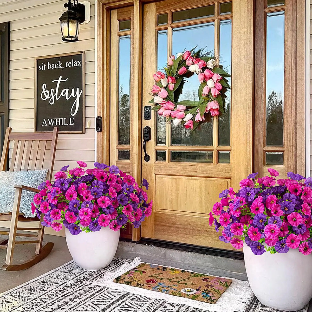 Fleurs Artificielles Soie Extérieur | Résistant UV | Décor Jardin Balcon Terrasse & Maison