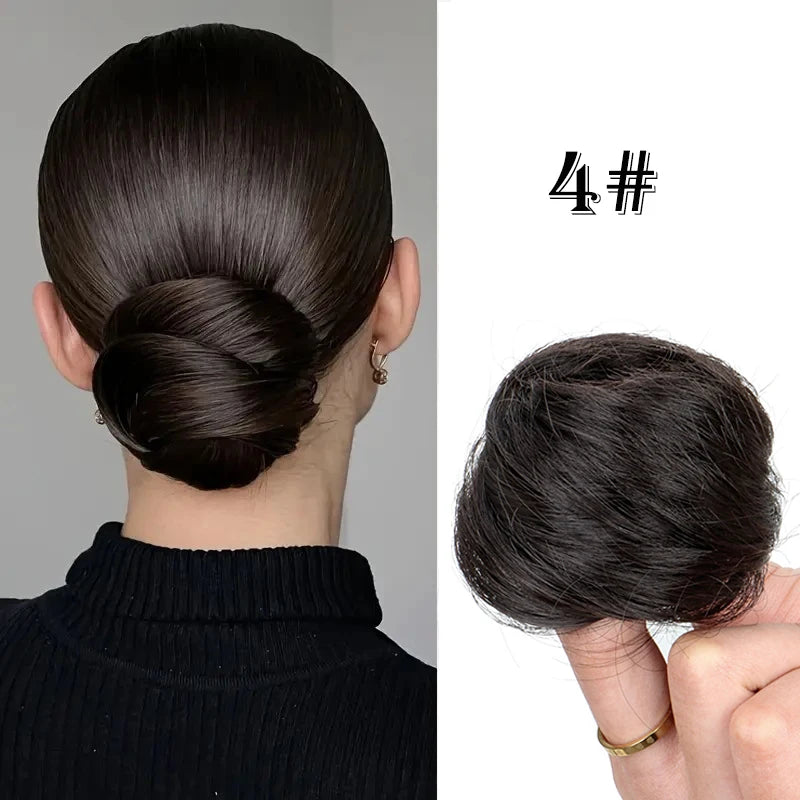 WIGSIN Synthetic Messy Donut Hair Buns Updo Chignon with Elastic Hair Extension for Women Daily Lazy Hair Accessories