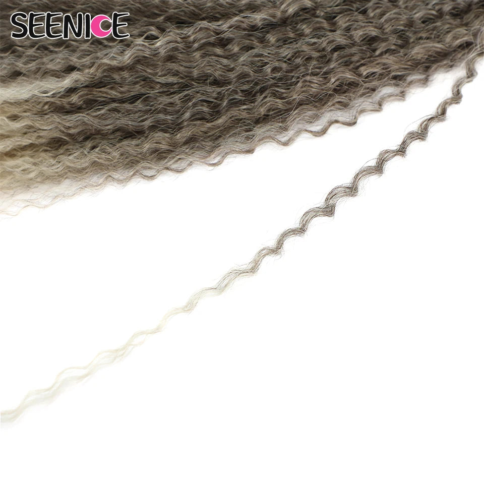 Extensions Crochet Kinky Curly Twist | Ombre Blonde | Water Wave | Synthétique | 20 Pouces | Femme