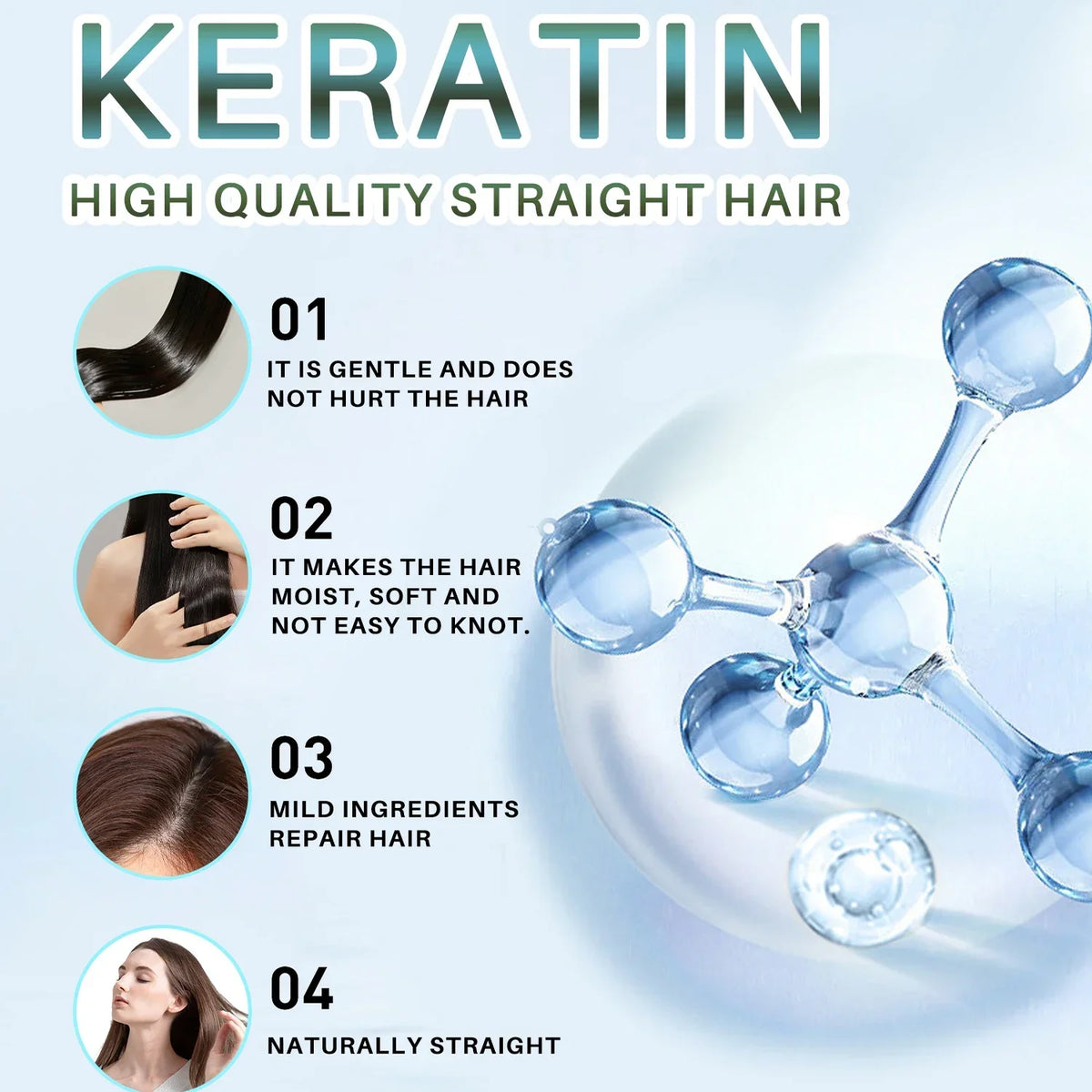 Crème Kératine Lissage Permanent Professionnel | Lissage Définitif | Soin Cheveux Doux