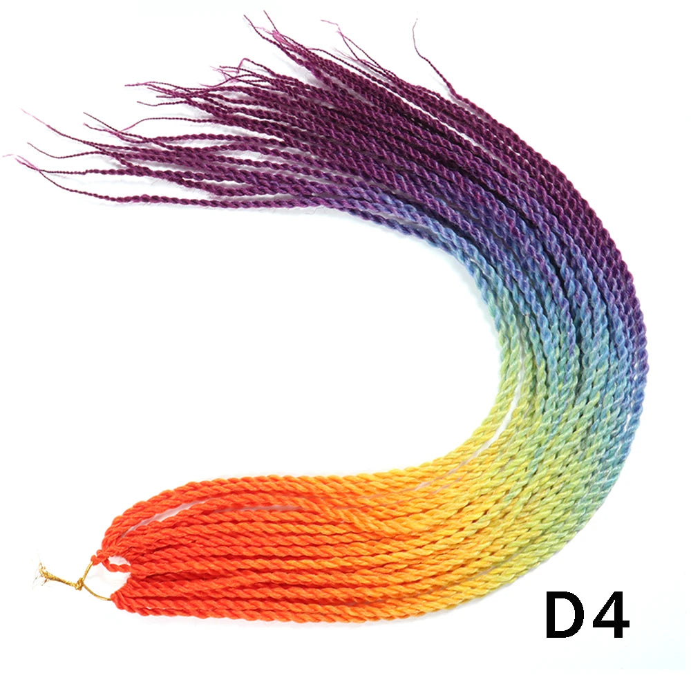 Tresses Senegalese Twist Crochet Synthétiques 24 Pouces | Brun | 30 Racines | Extensions Femme