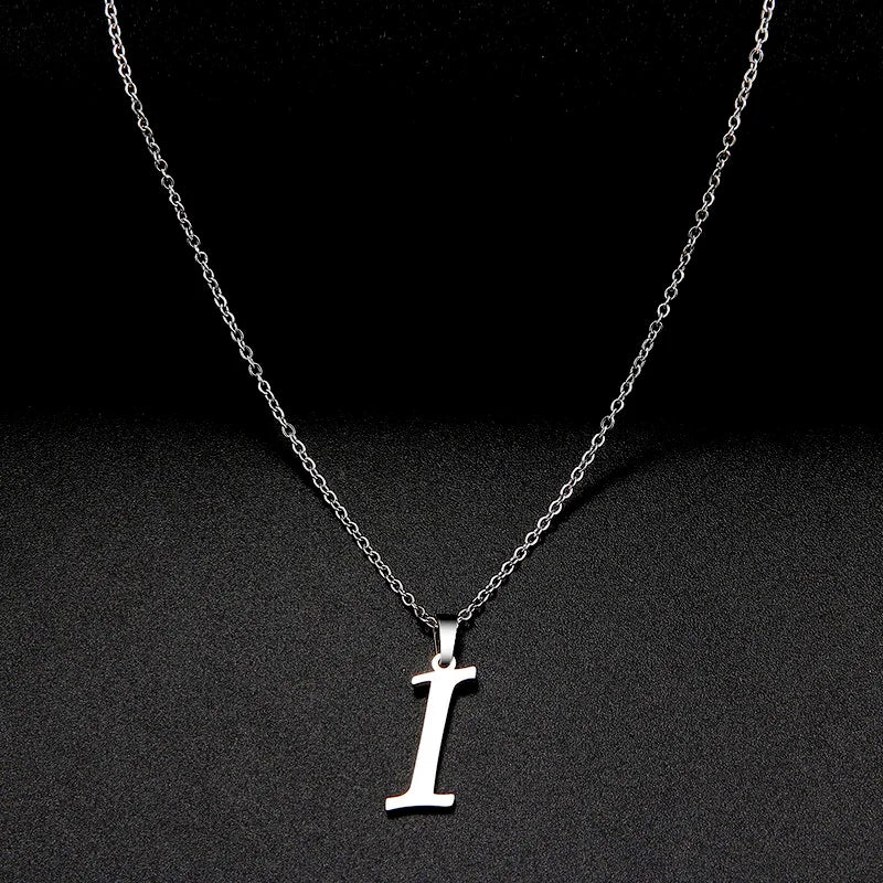 Collier Initiale Grand Alphabet A-Z | Acier 316L Minimaliste | Pendentif Femme | Cadeau Bijou
