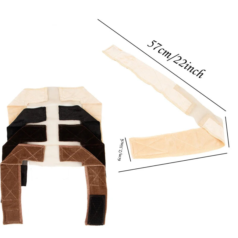 Headband Velours Nude Antidérapant | Ajustable | Invisible | Maintien Perruque Lace Front | Femme