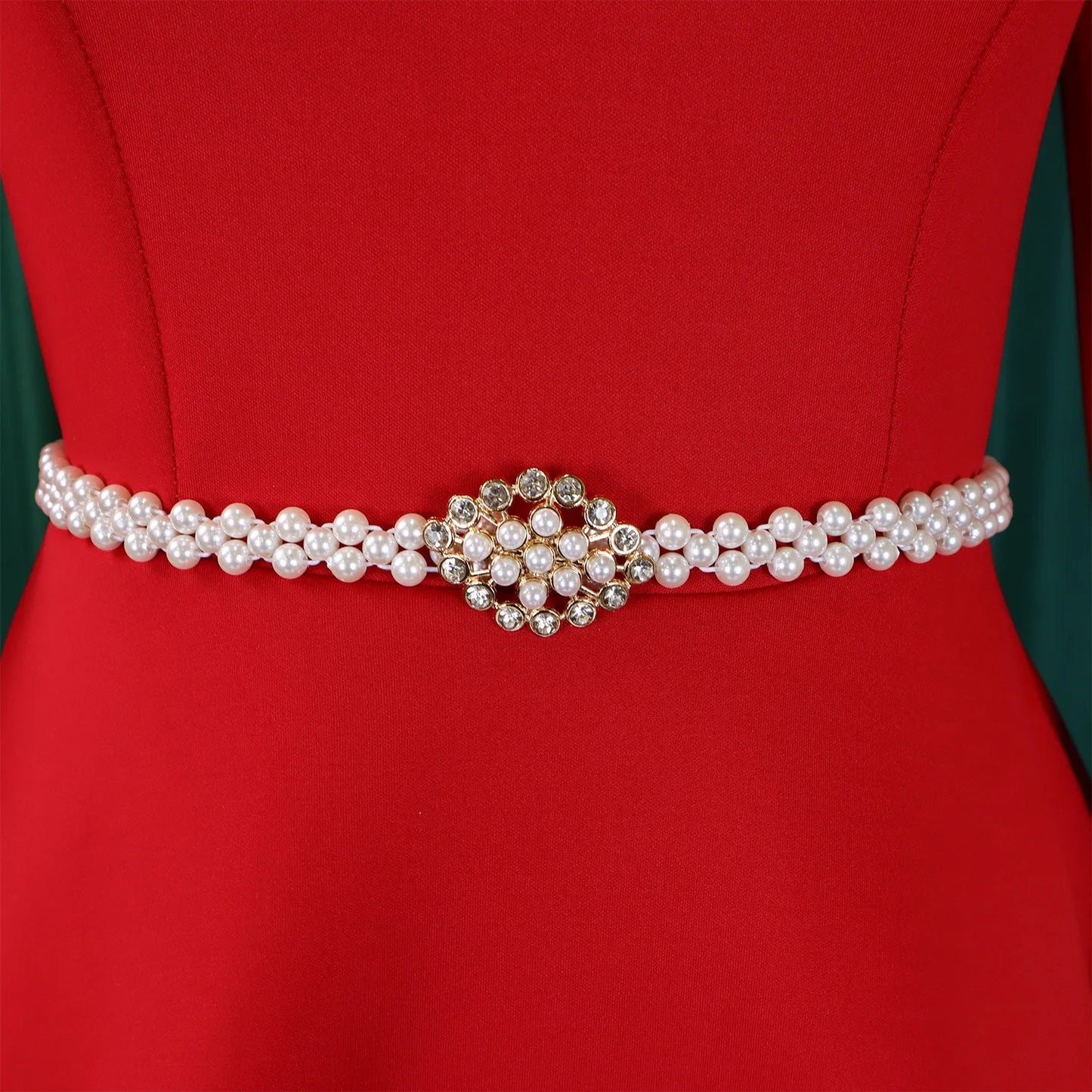 Luxury Dresses for Woman O Neck Full Sleeve Belt Waisted High Waisted Pleated A Line Ankle Length Elegant Female Birthday Gowns