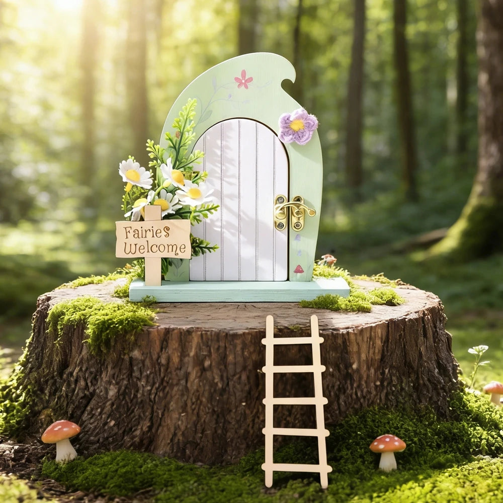 Porte Miniature Fée en Bois | Décoration Chambre Enfant & Jardin | Accessoire Conte de Fées