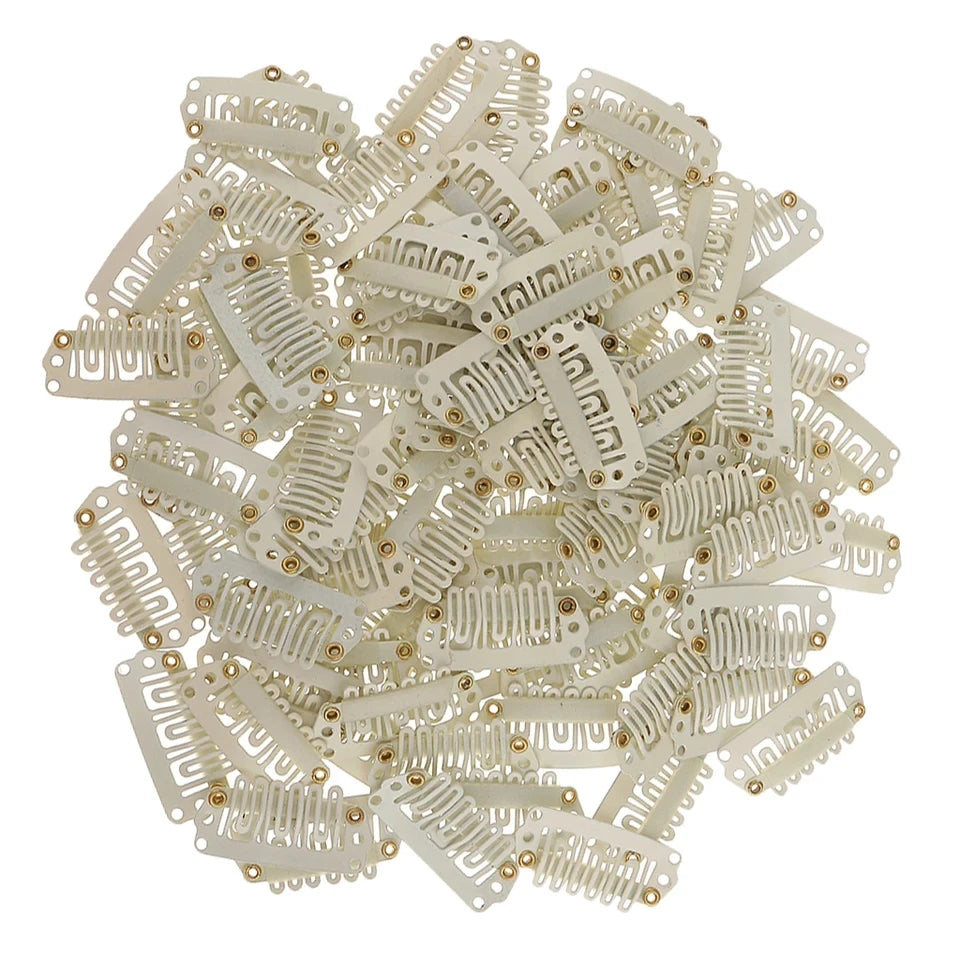 Lot 50 Clips Extensions Cheveux | 2,8 cm | Silicone Antidérapant | Snap Clips | Accessoires Perruque & Tissage