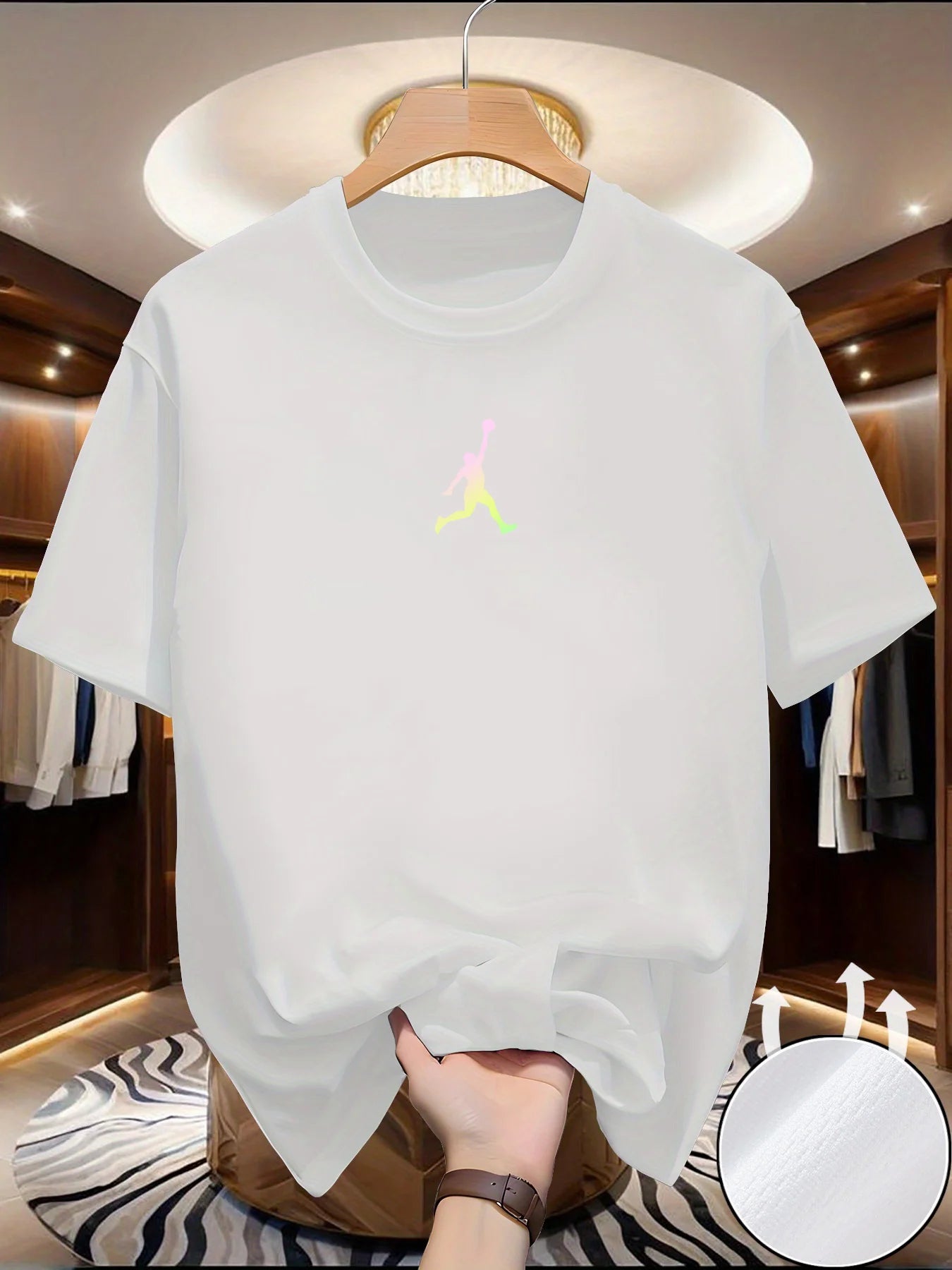 Trendy  short-sleeved T-shirts for men and women, popular summer style, versatile, slim-fitting printed round neck tops