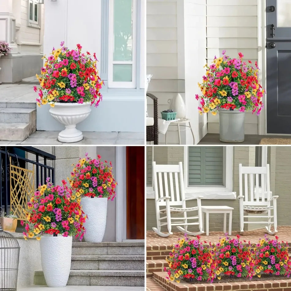 Fleurs Artificielles Marguerite & Eucalyptus | Résistant UV | Décor Jardin Porche Terrasse & Maison