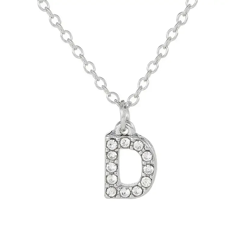 Fashionable Shiny A-Z Letter Pendant Charm Necklace 26 Initial Alphabet Name Clavicle Chain Party Jewelry Gift