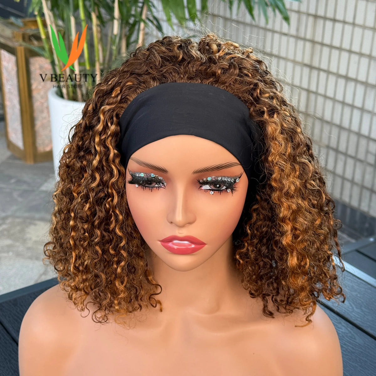 Perruque Headband Pixie Curly | 250% Densité | Cheveux Humains Brésiliens Vierges | Machine Made | Sans Lace