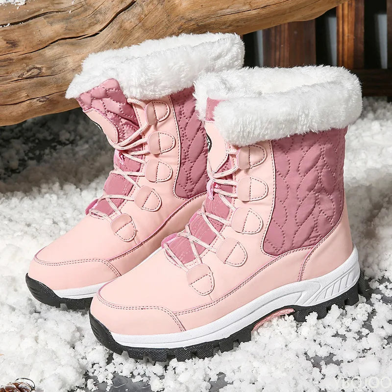 Bottes de Neige Femme Hiver | Imperméables Antidérapantes | Coton Épais Chaud | Voyage Outdoor