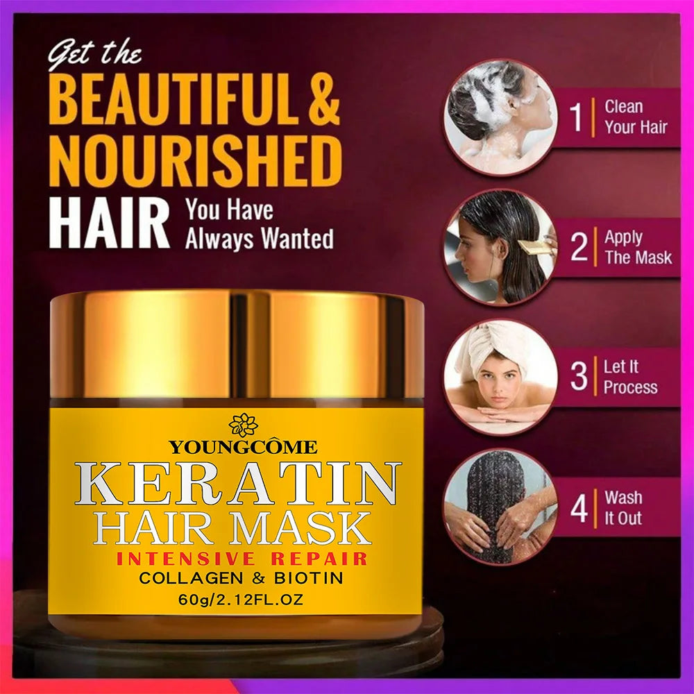 Hair Repair Hair Mask Biotin Collagen Keratin Treatment Hair Conditioner Hair Essential Oil Nourishing for Dry Damaged