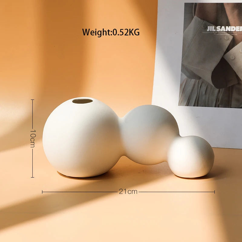 Vase blanc en céramique | Décoration de table