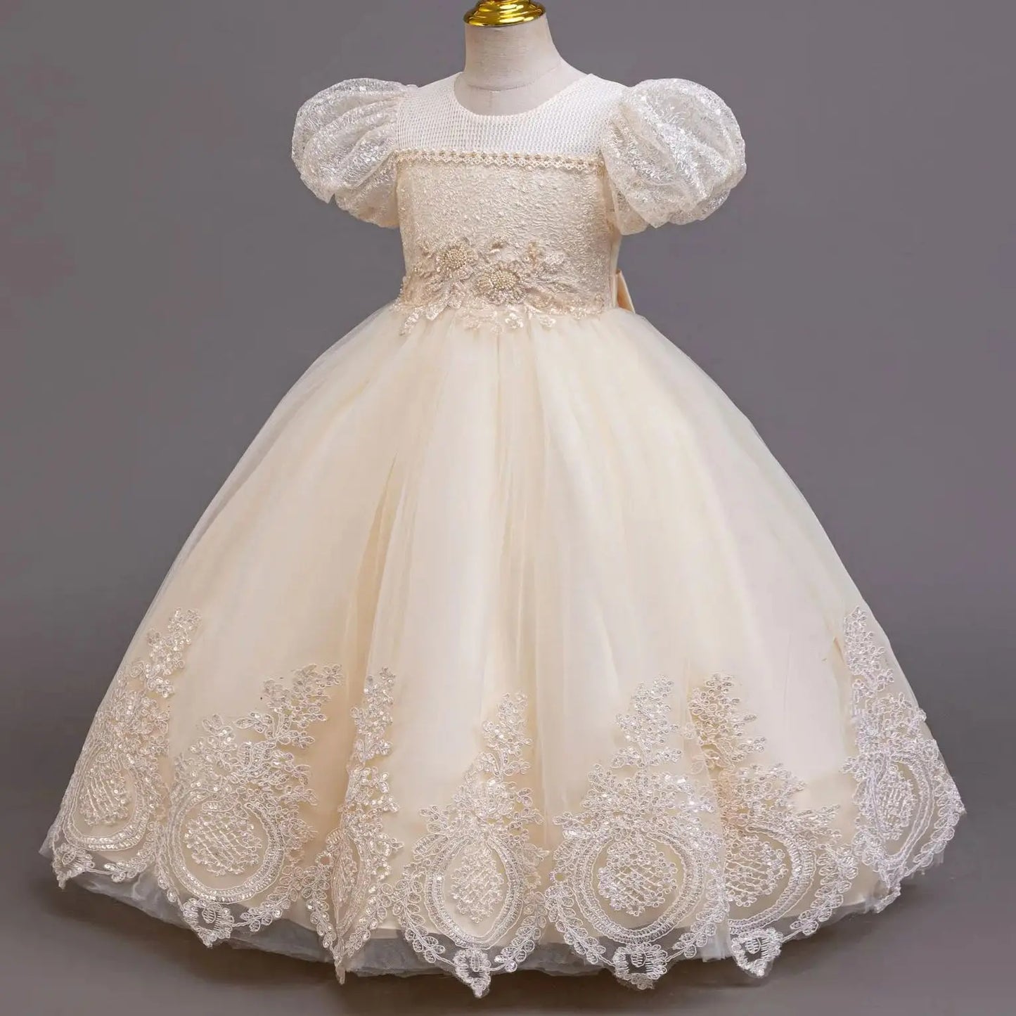 New Girl Evening Dresses Festive Clothing Children Elegant Wedding Dress for Party Girls' White Clothes