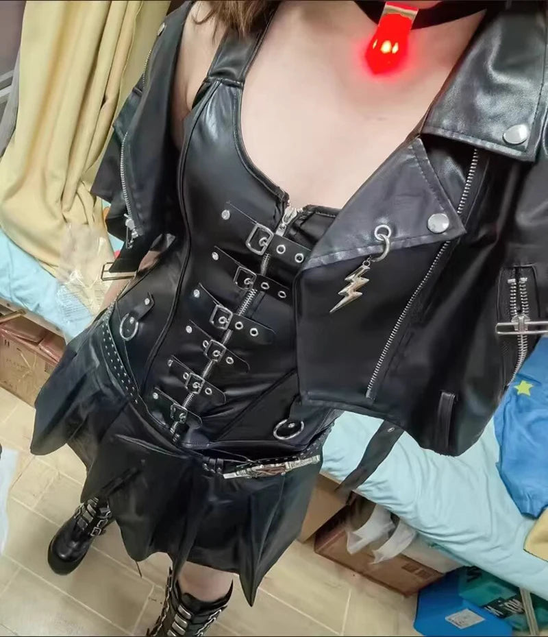 Corset Bustier Faux Cuir Femme Sexy | Boucles Sur-Buste | Sculptant Gilet | Taille Formant