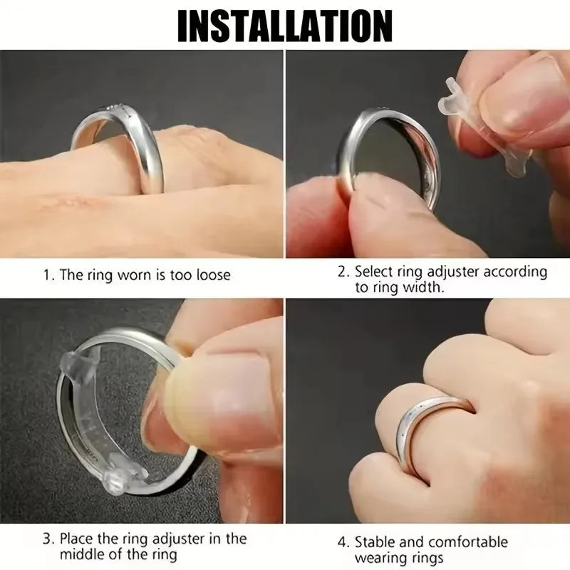 12Pcs 1 Set Ring Adjustment Pad Ring Size Adjuster Fixed Reduction Pad Invisible Ring Holder Retainer Shrinker for Large Rings