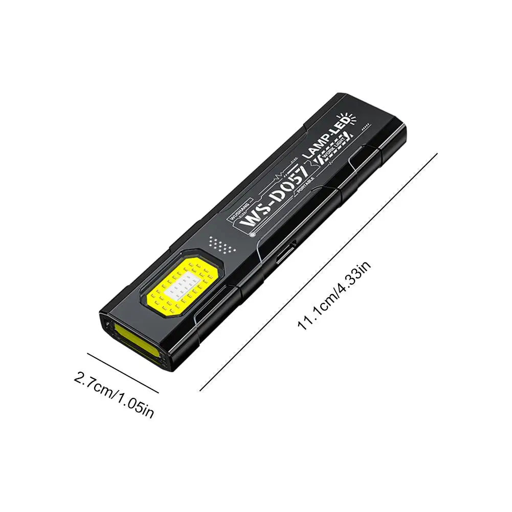 Mini Portable Rechargeable LED Torch Light, Waterproof Outdoor Work Pocket Flashlight with Magnetic Grip, Compact LED Flashlight