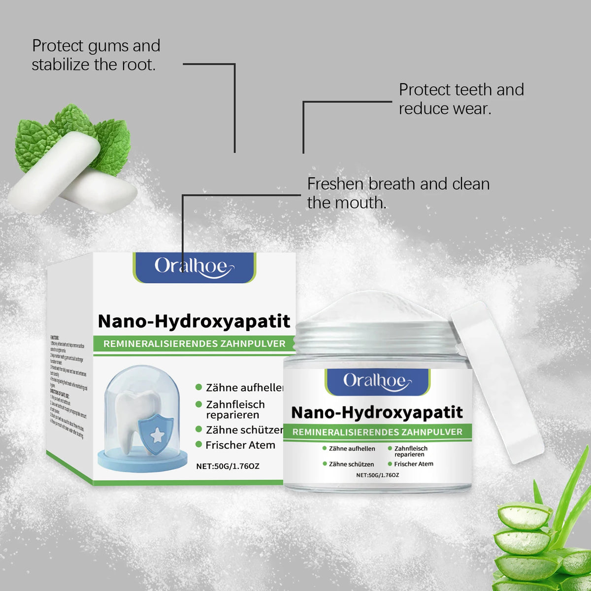 Poudre Blanchissante à l’Hydroxyapatite | Soin Dentaire Professionnel | Élimine les Taches | Haleine Fraîche