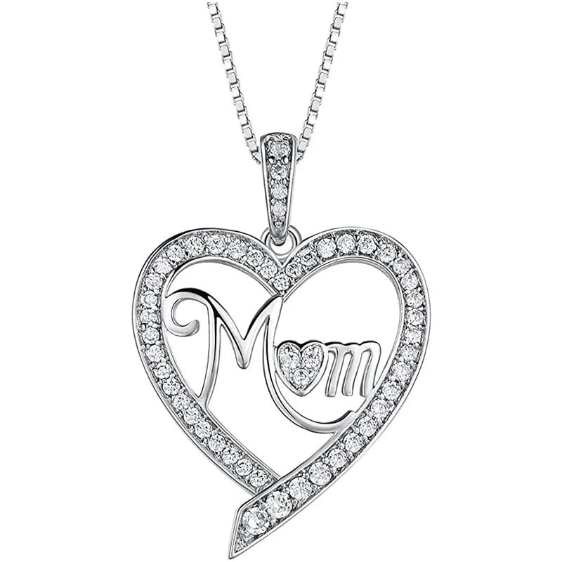 Elegant Style Heart-Shaped Pendant Necklace Hollow Design Mother's Day Gift Party Suitable for Best Friends Without Box