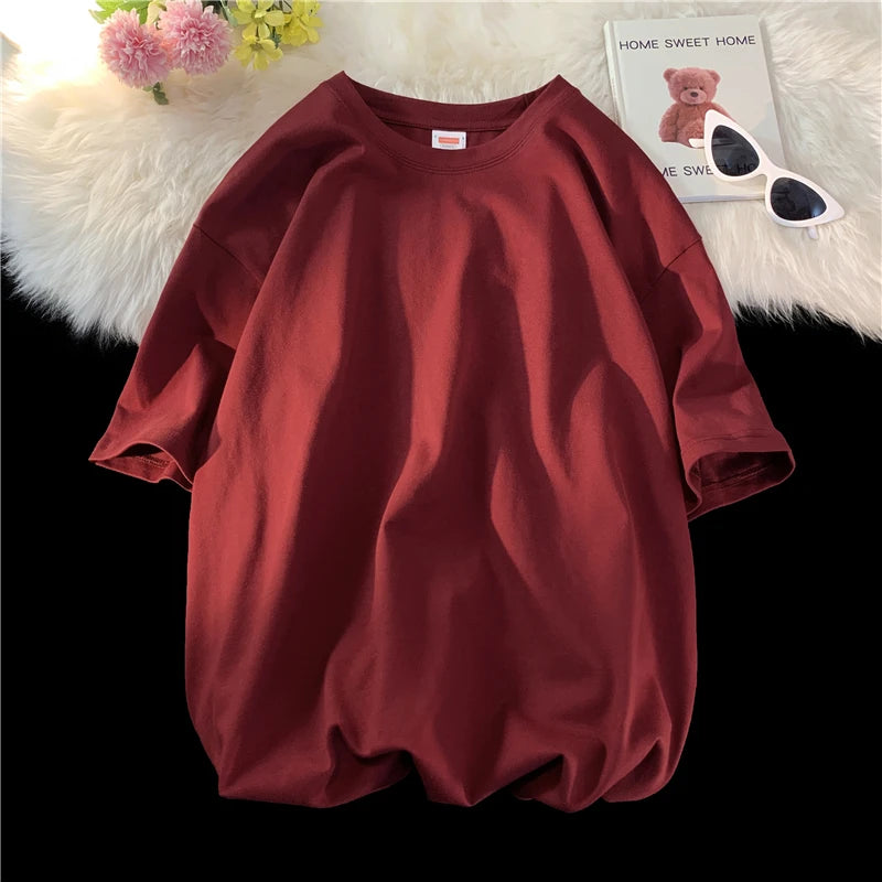 T-shirt ample uni en coton pour homme | Manches courtes | S à 5XL