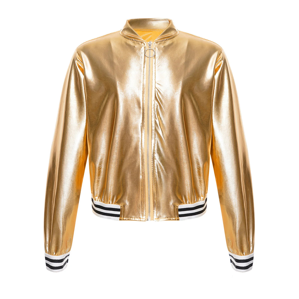 Ensemble Danse Fille Hip Hop | Veste Bomber Métallique & Pantalon | Costume Scène Carnaval Jazz