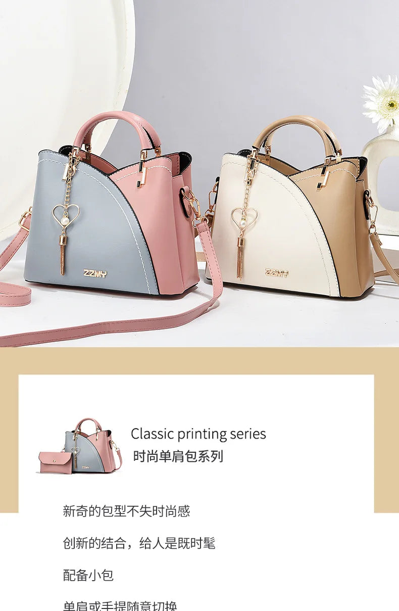 Elegant Handbag for Women Luxury Designer Top-Handle Bags High Quality PU Leather Ladies Shoulder Crossbody Bag Casual Tote Sac
