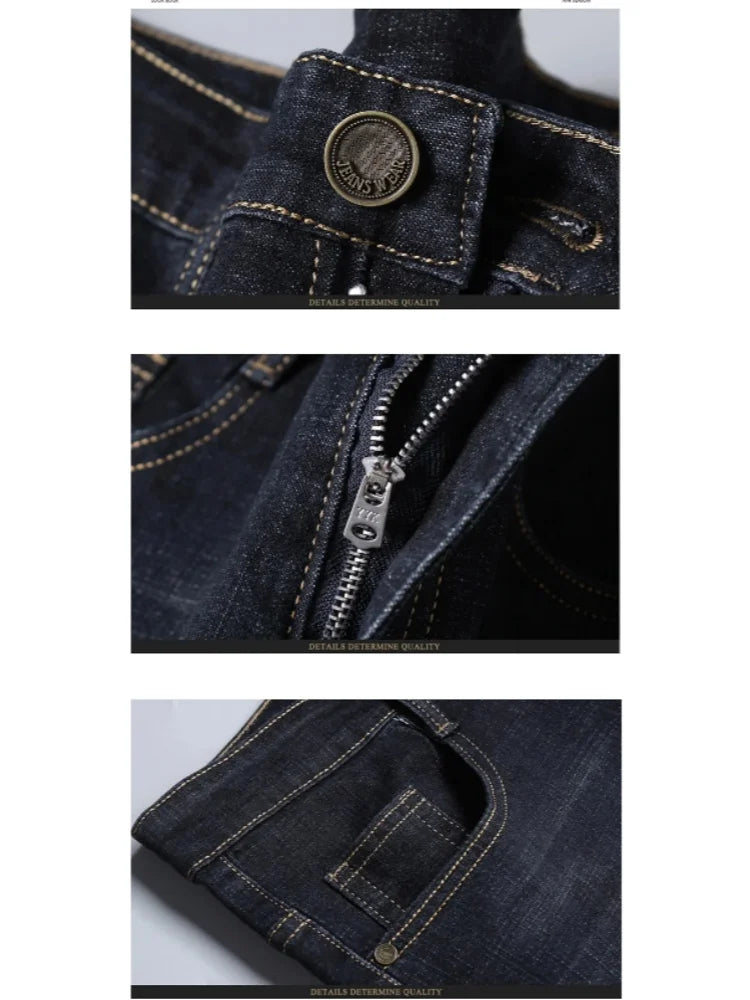 Jean droit légèrement extensible pour homme | Taille mi-haute