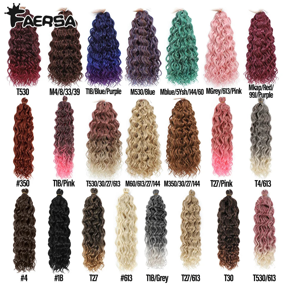 Deep Wavy Twist Crochet Hair Afro Curls Water Wave Crochet Braids Synthetic Curly Braiding Hair Extensions For Women 18 24 Inch