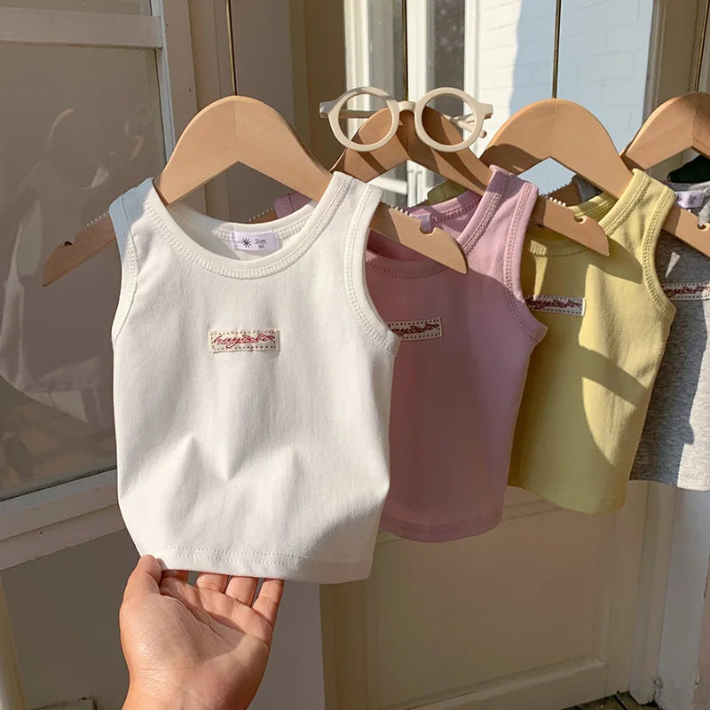 Fashion Children T-shirt For Girls Boys Cotton Vest Tops Kids Summer Clothes Sleeveless T-shirt