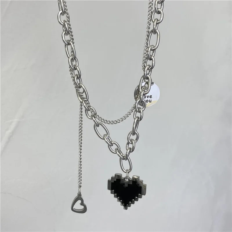 Collier Vintage Multicouche Femme | Chaîne Pendentif | Bijou Esthétique Tendance | Cadeau Mode