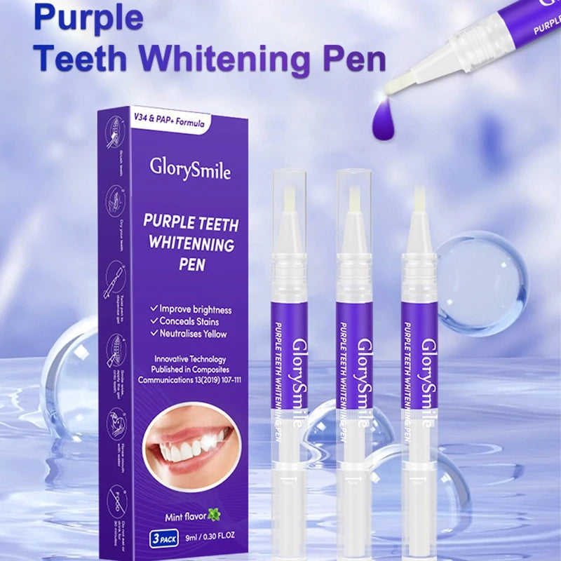Magical Purple Teeth Whitening Pen, Fresh Breath, Stain Removal, Toothpaste, Oral Deep Cleaning, Teeth Cleaning Essence, Oral Care