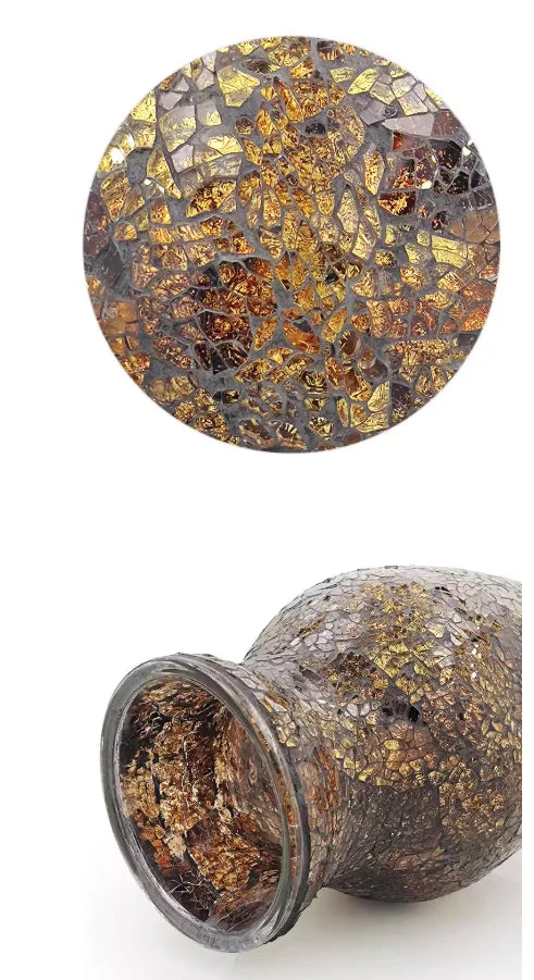 Vase Bohème Mosaïque Verre | Style Européen | Décoration Salon, Chambre & Entrée