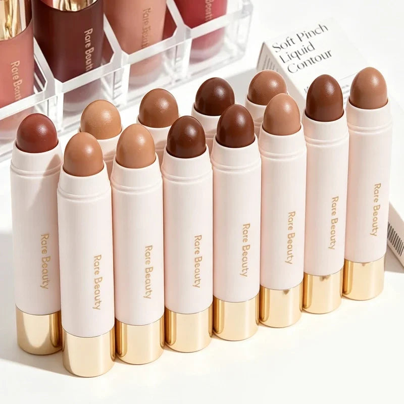 Rare Beauty Always Sunny Happy Sol Silky Three-dimensional Bronze Contour Stick Natural Matte Blusher Highlight Gloss Mirror