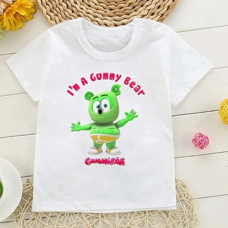 Boys T-shirts Size 2-10T Baby Boys Girls Gummy Bears T-Shirt Cartoon Funny Casual Kids Clothes Summer Harajuku Children's Clothing