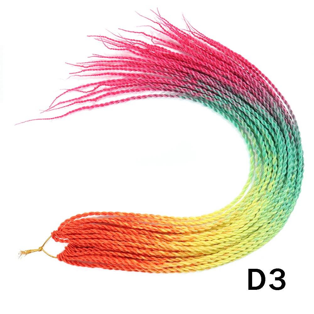 Tresses Senegalese Twist Crochet Synthétiques 24 Pouces | Brun | 30 Racines | Extensions Femme