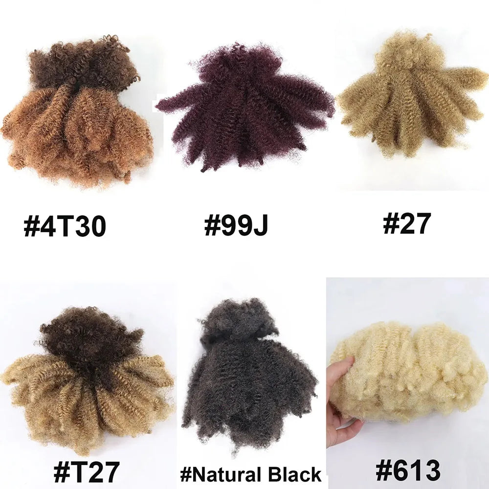 Extensions Vrac Afro Kinky Curly Cheveux Humains | 50g | Tressage Ombre Blonde | Sans Trame | Remy | Locs Crochet (v2)