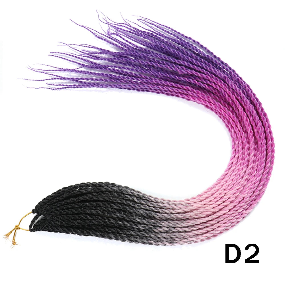 Tresses Senegalese Twist Crochet Synthétiques 24 Pouces | Brun | 30 Racines | Extensions Femme