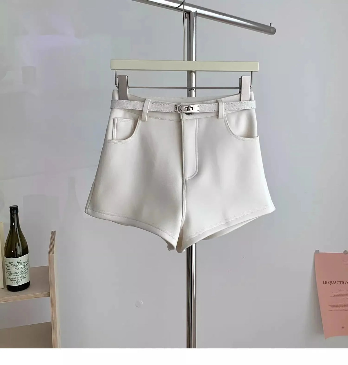 High Waist A-Line Wide Leg Pants Women's Casual Shorts Spring 2025 Korean Style Retro Elegant Outerwear Hot Pants