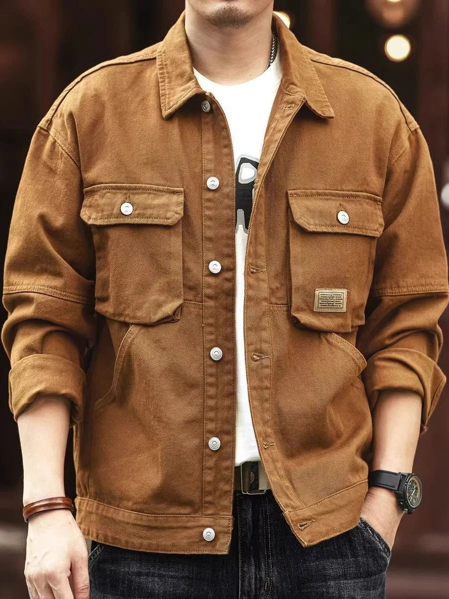 Veste en denim ample pour homme | Plusieurs poches