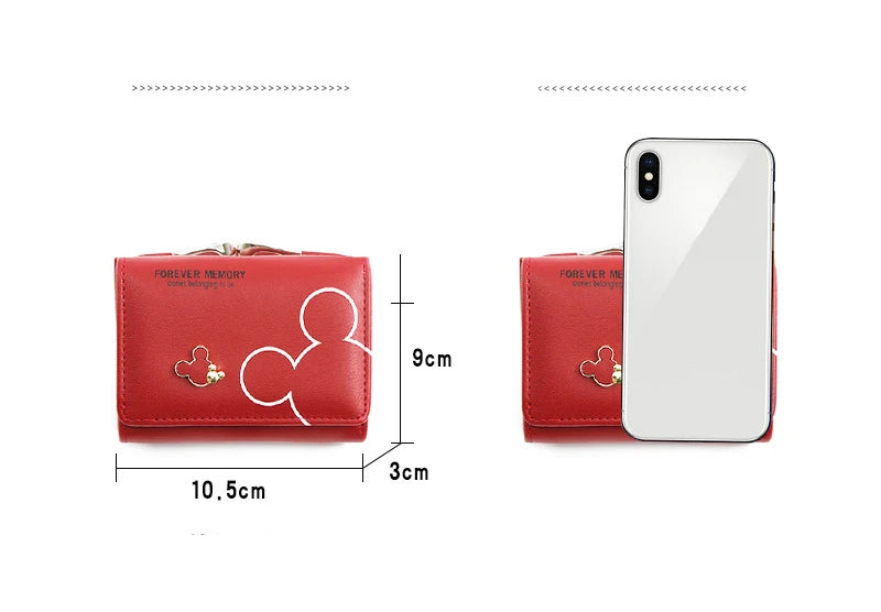 Portefeuille Femme & Fille | Dessin Animé Lettres | Porte-Monnaie Tri-Pliable Court | Mode Tendance