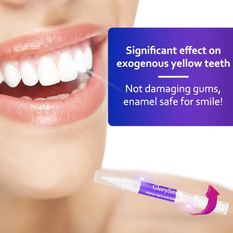 Magical Purple Teeth Whitening Pen, Fresh Breath, Stain Removal, Toothpaste, Oral Deep Cleaning, Teeth Cleaning Essence, Oral Care