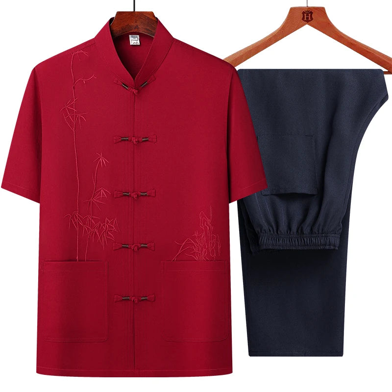 Ensemble chemise à manches courtes et pantalon pour homme